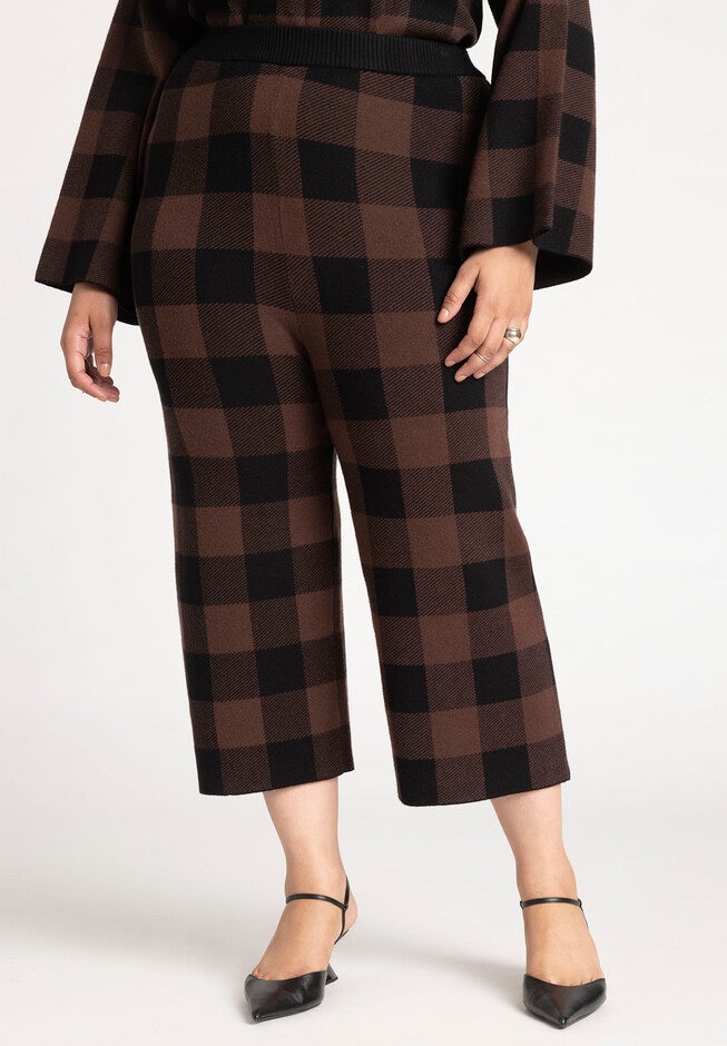 Crop Leg Sweater Pant, BUFFALO PLAID, on-hover image number 1