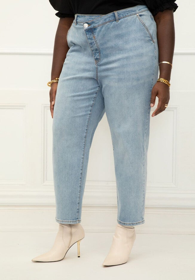 ELOQUII Elements Overlap Waist Jean, , alternate image number null
