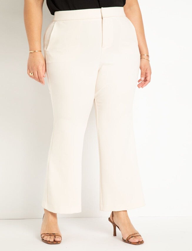 The 365 Suit Crop Flare Leg Trouser, WHITE SWAN, on-hover image number null