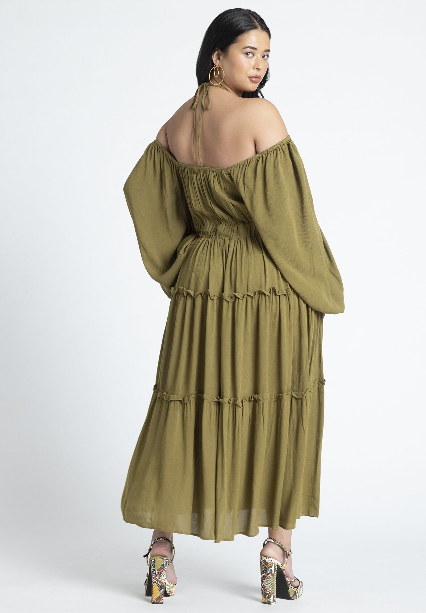 Ruffle Short Sleeve Tiered Maxi Dress main image 0