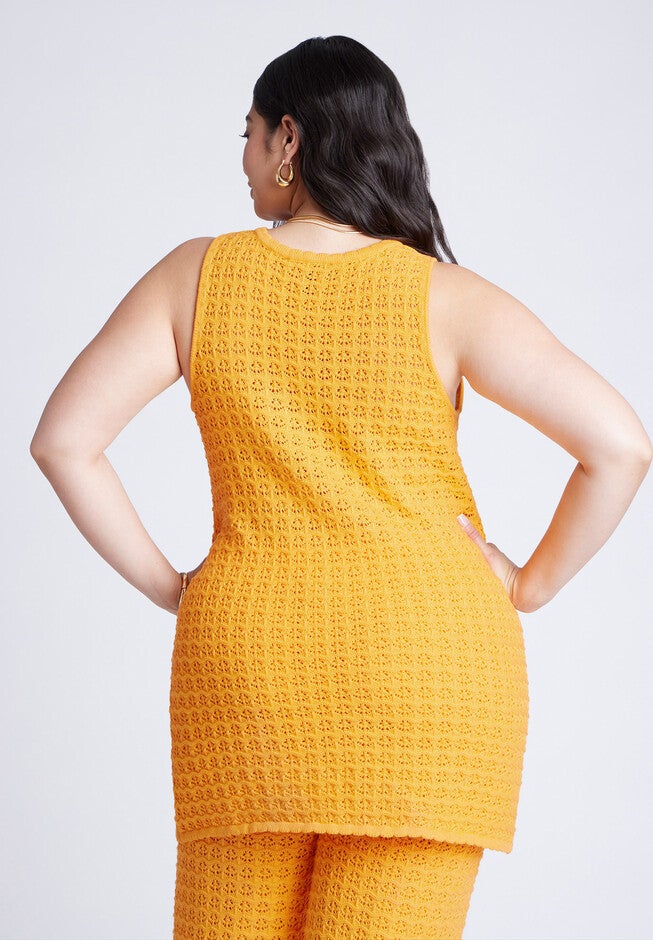 Racer Sweater Top With Scalloping, RADIANT YELLOW, alternate image number null