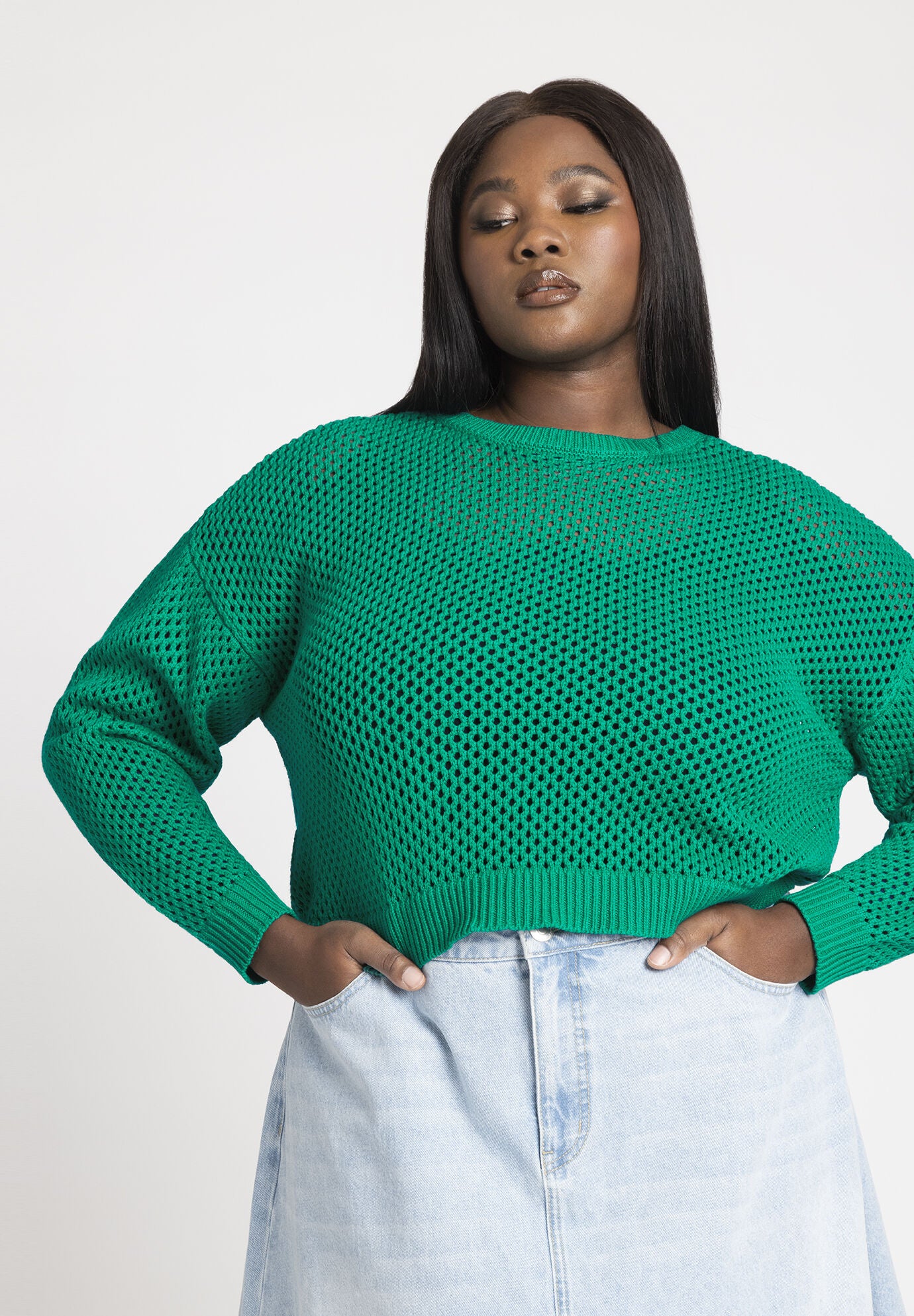 Boxy cropped jumper top