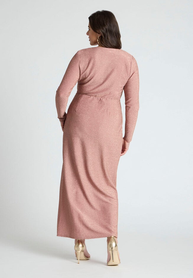 Lurex Maxi Dress, CHAMPAGNE, on-hover image number null