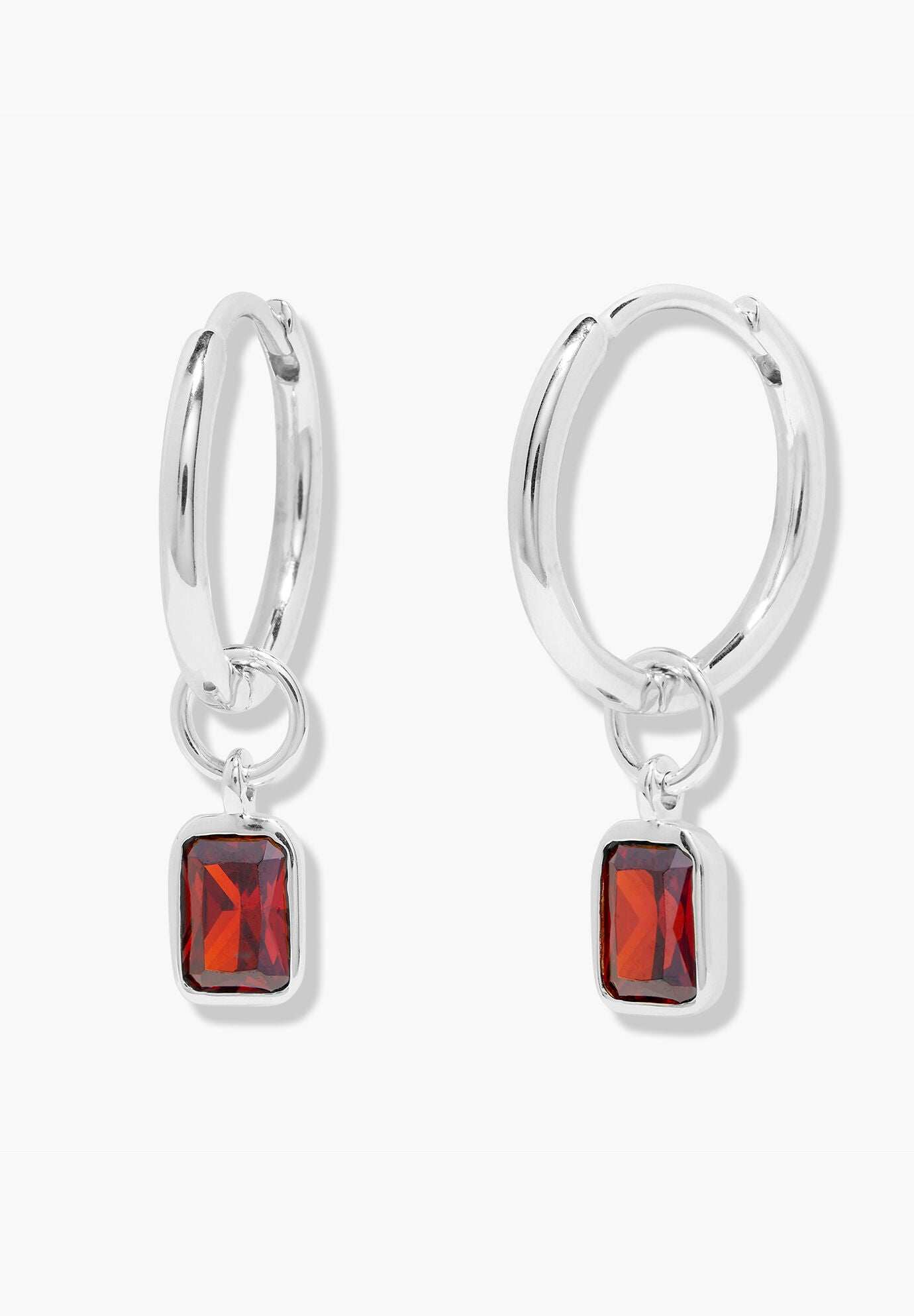 Mackenzie Silver Birthstone Hoops