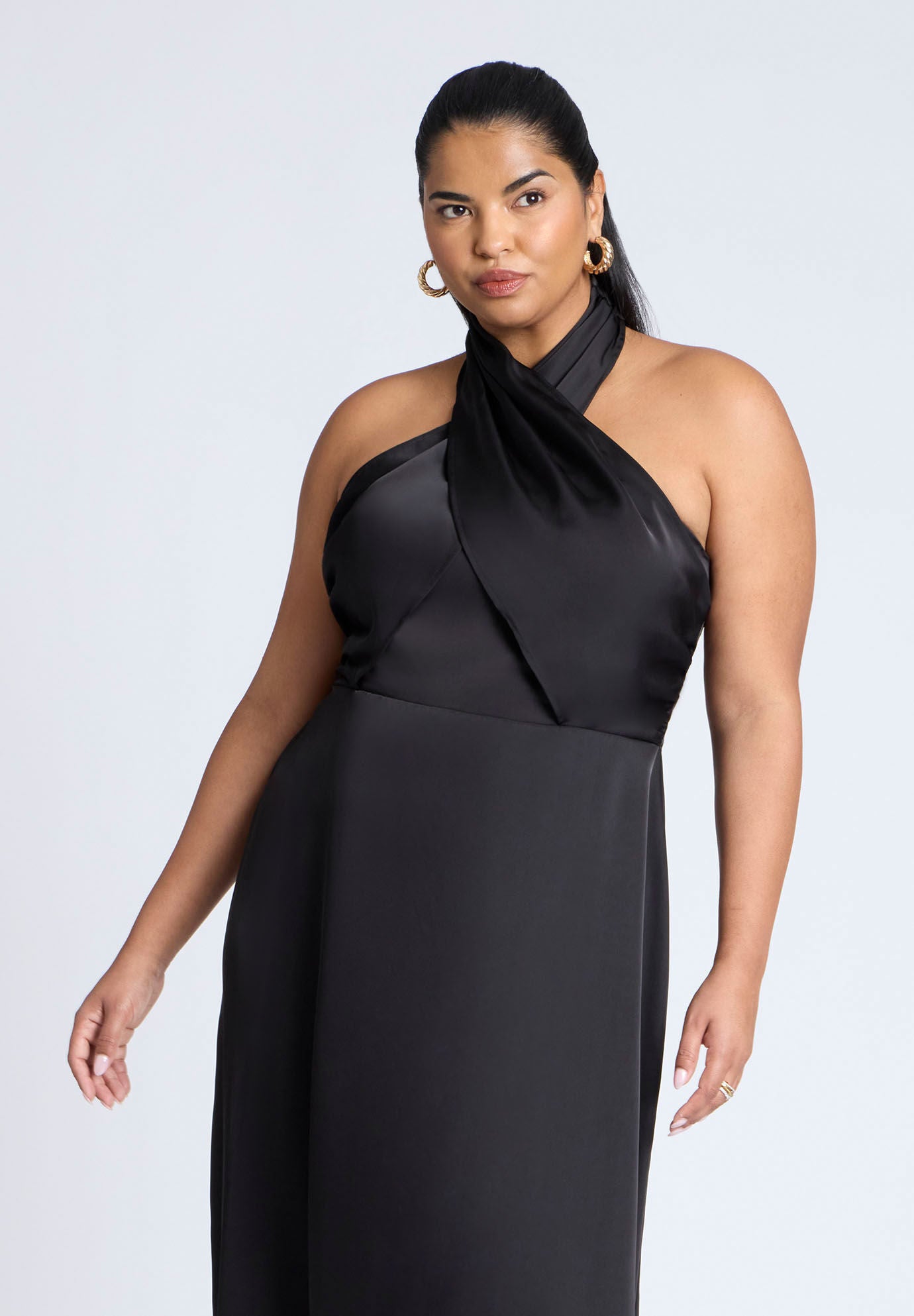 Luxora Lady Halter Satin Maxi Dress