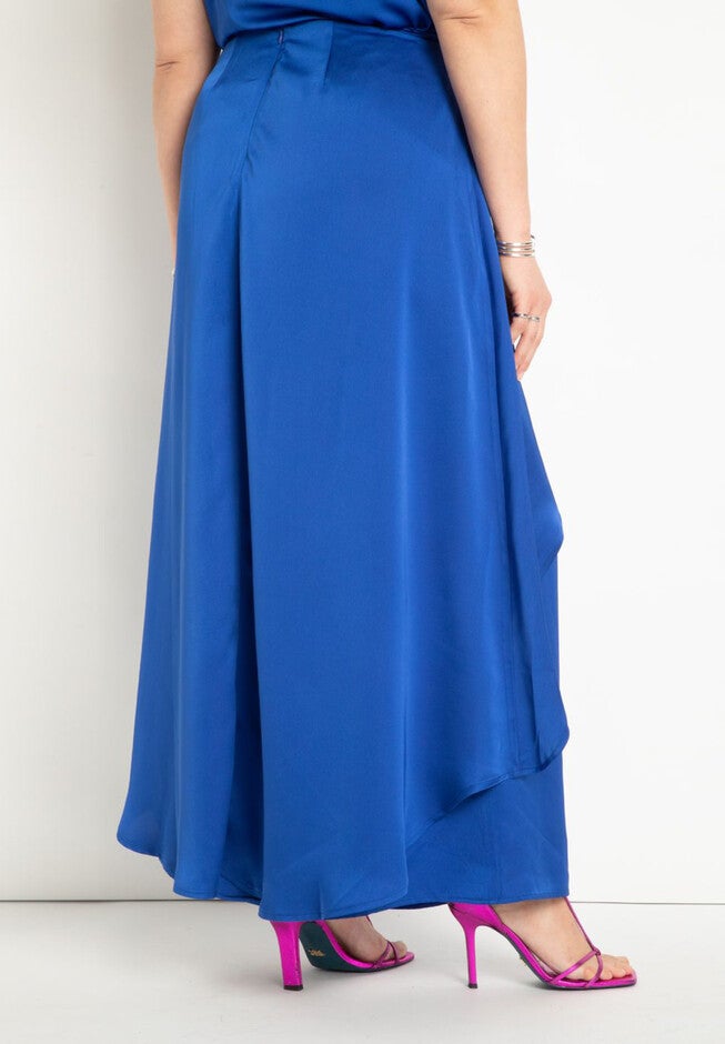 Wide Leg Pant with Attached Overskirt, , alternate image number null