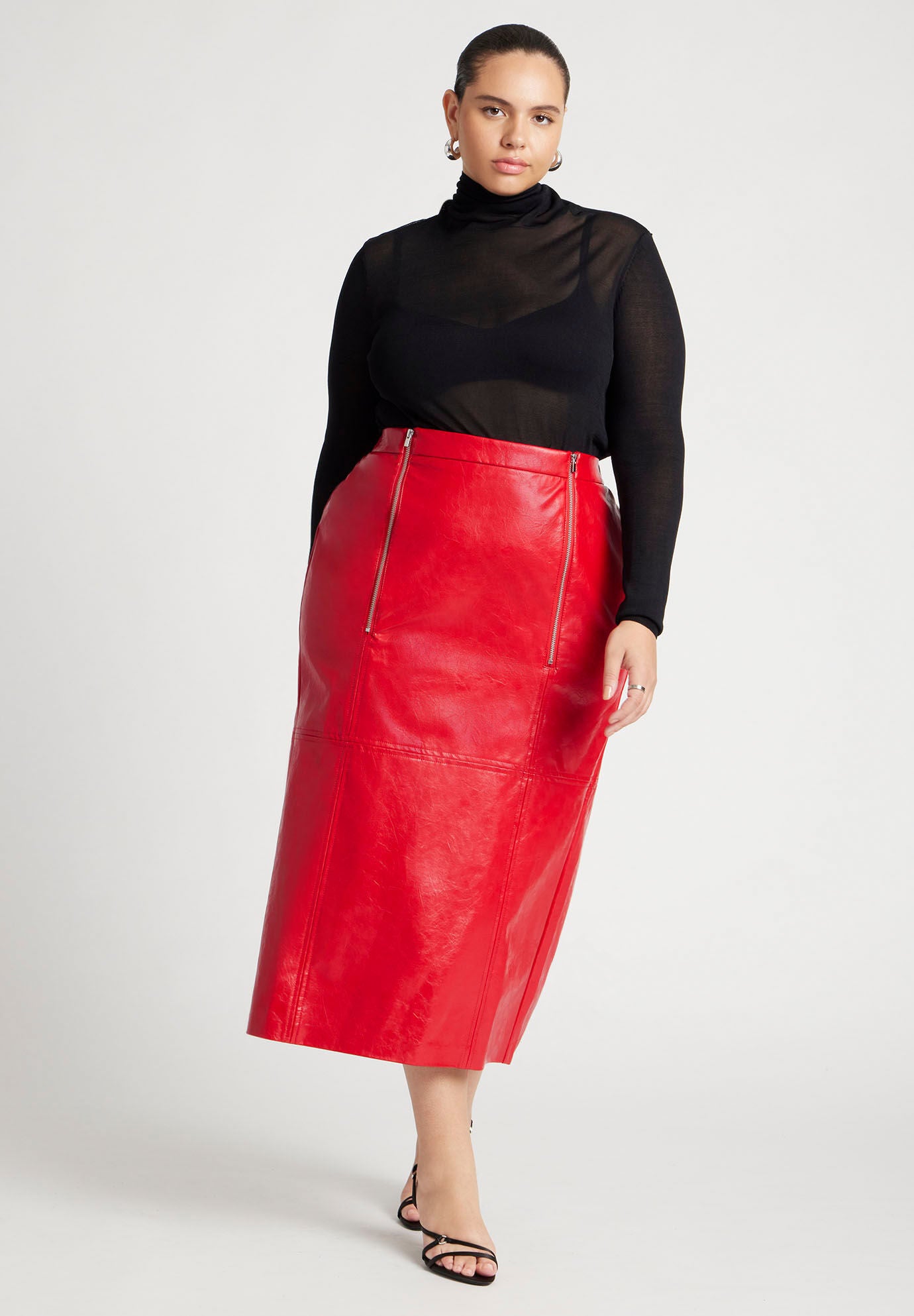 Patent faux leather pencil skirt clearance