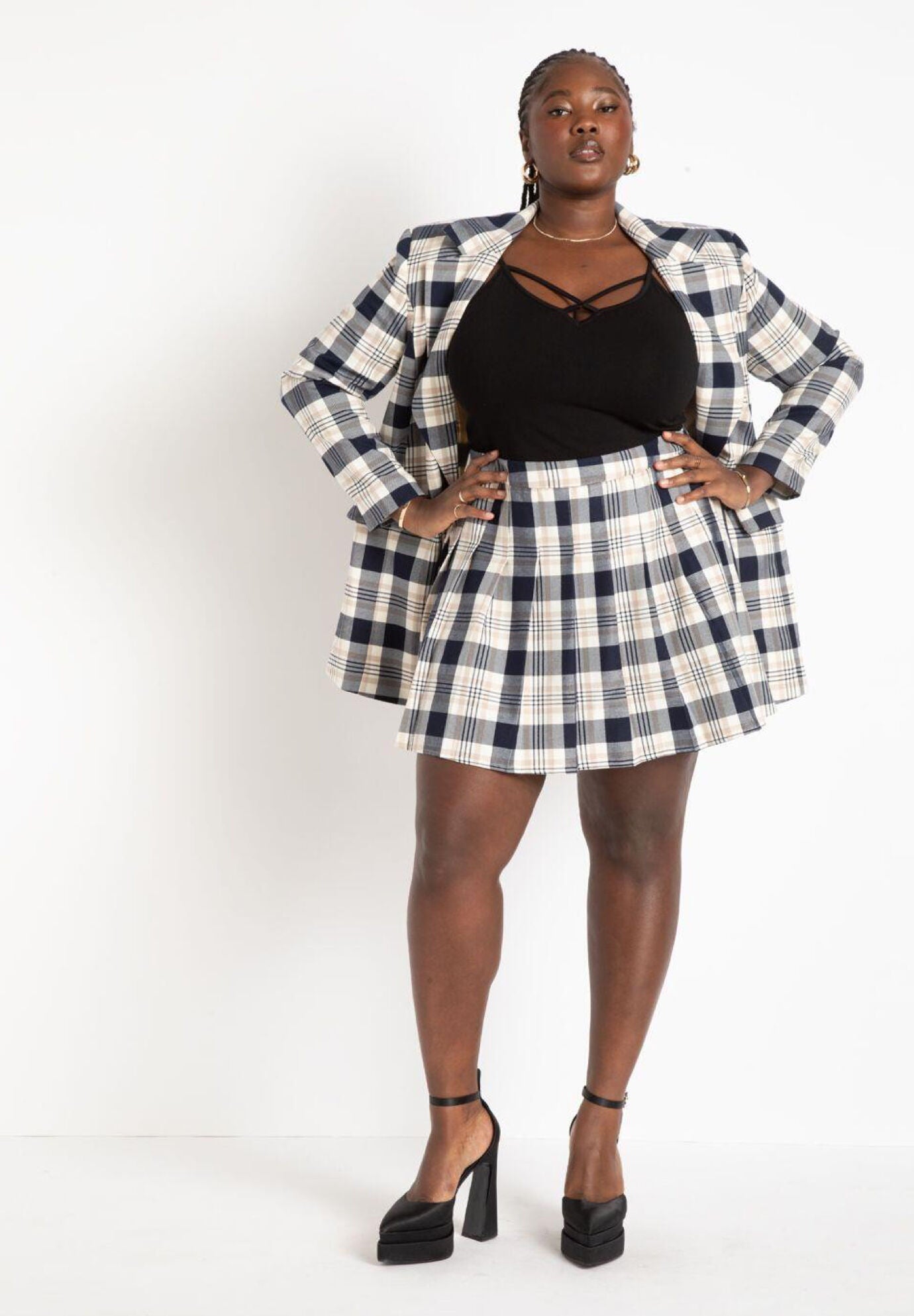ARTIC A-LINE MINI SKIRT-SNOW PLAID – Lucca Couture