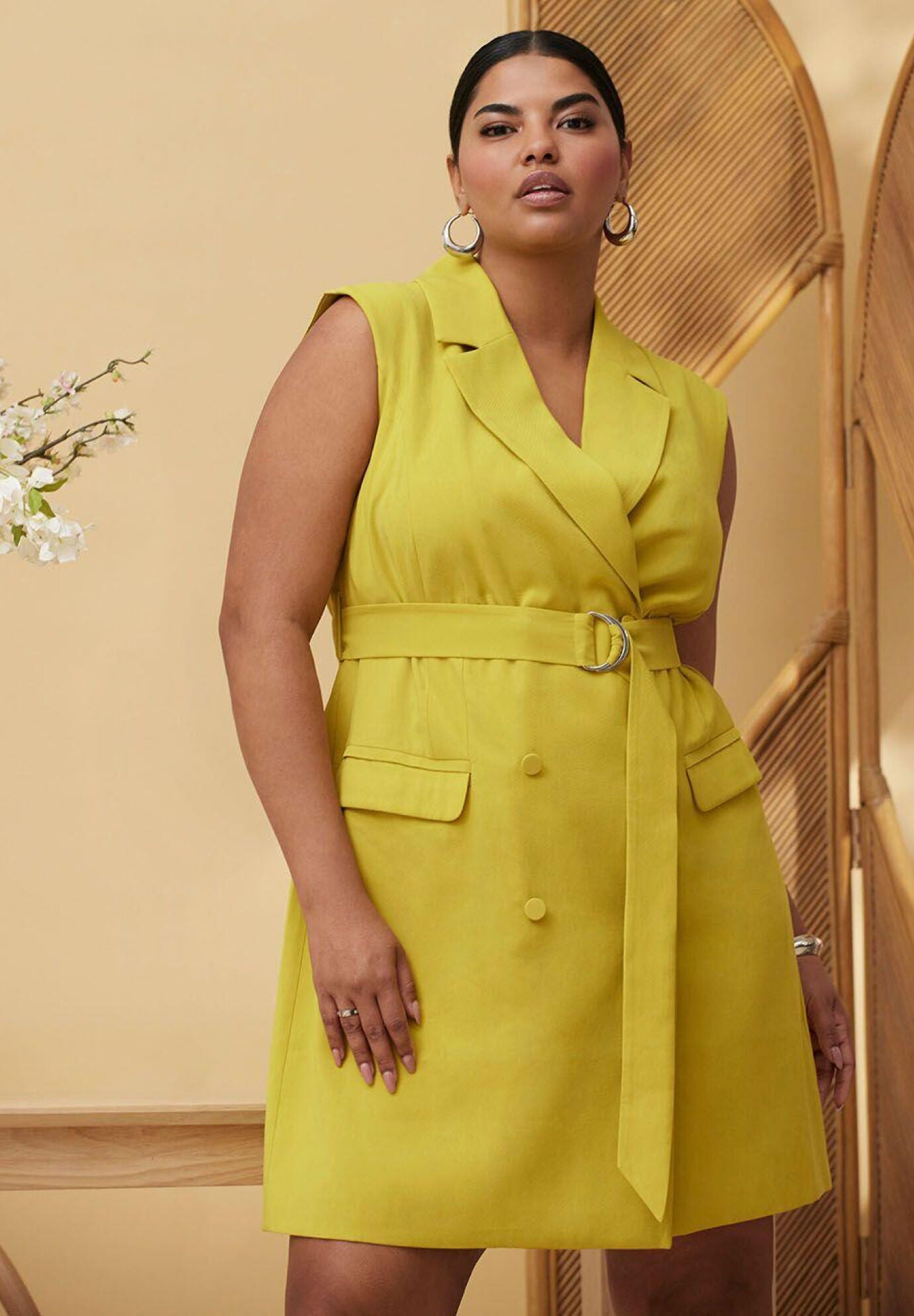Azra Twill Sleeveless Trench Dress Camel | French Connection US