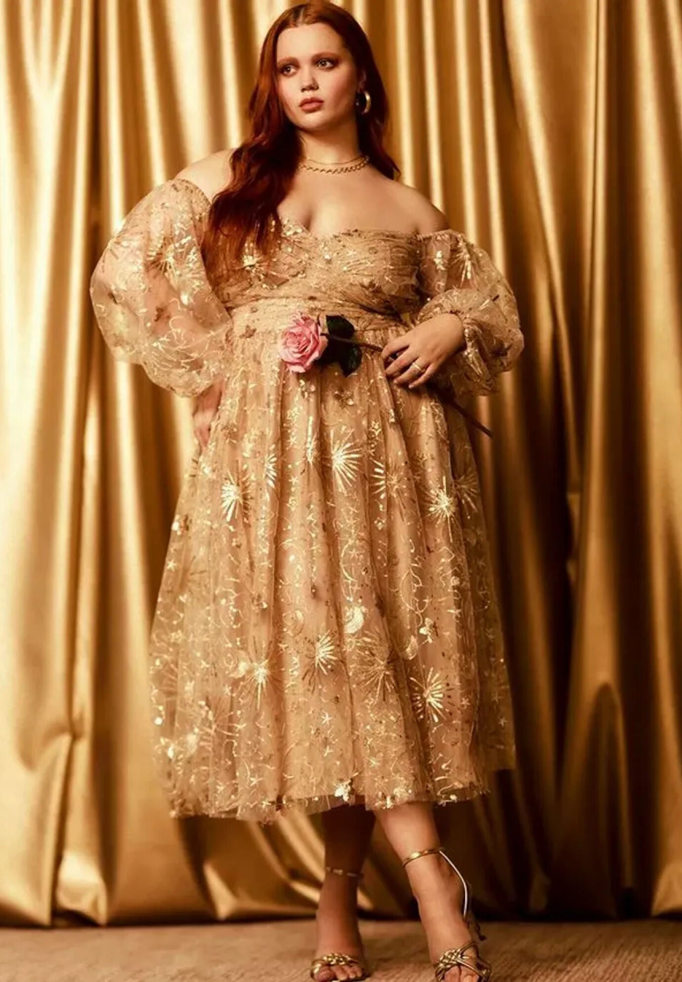 Ruched Bodice Novelty Sequin Dress Eloquii