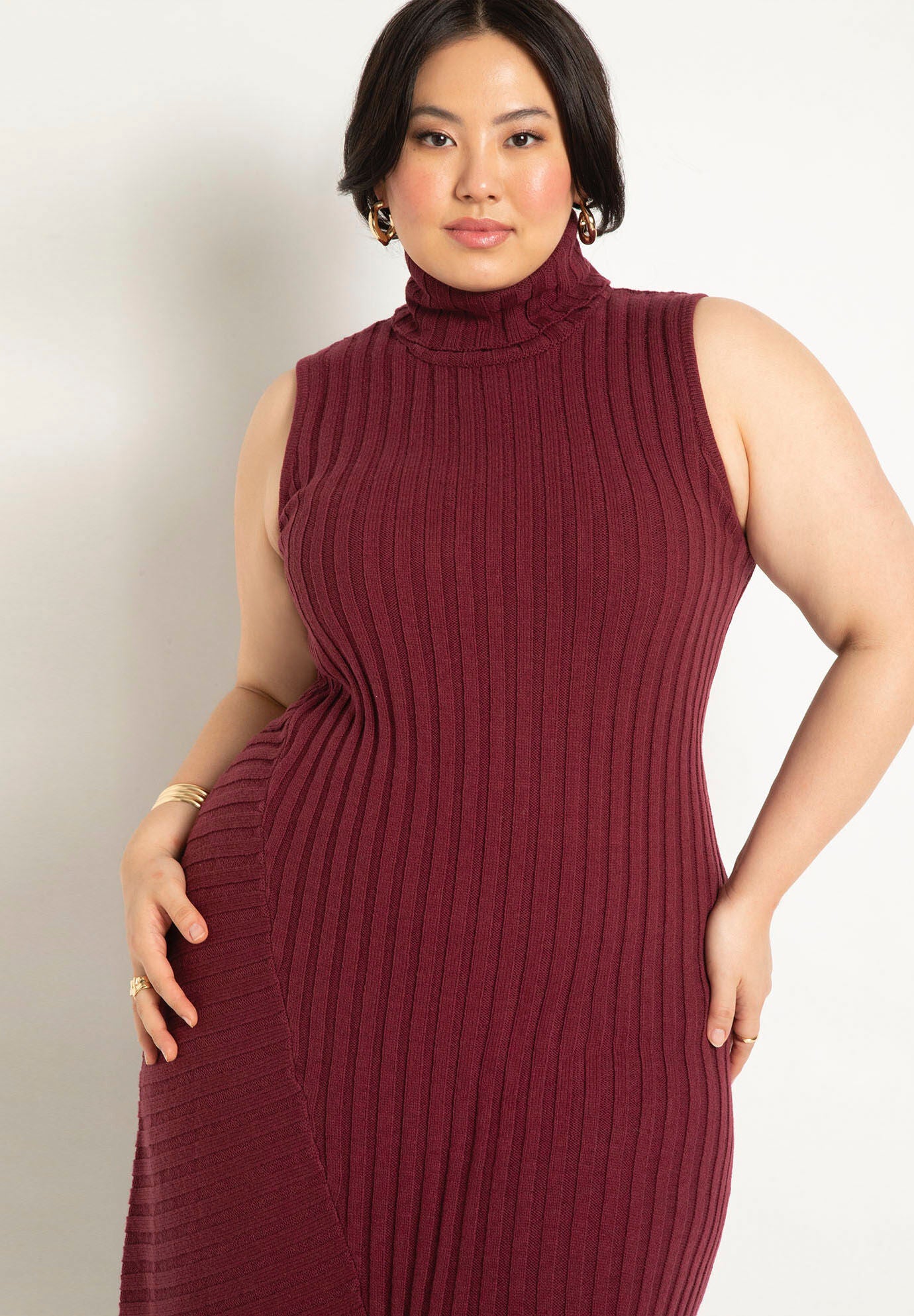 Turtleneck Sweater Dress Midi Length Flounce 4473438 Eloquii