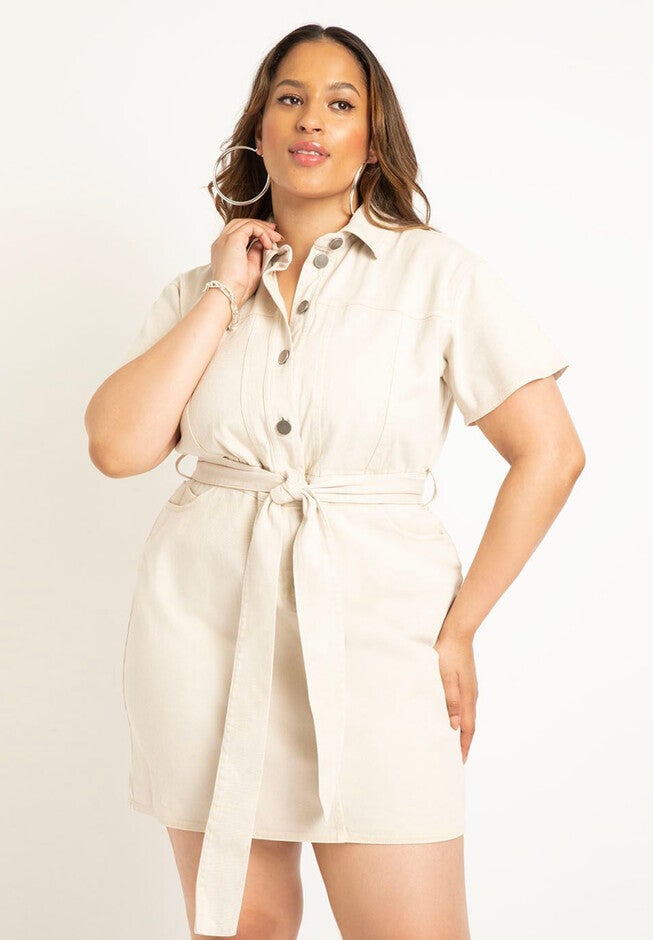 Denim Mini Dress, , on-hover image number null