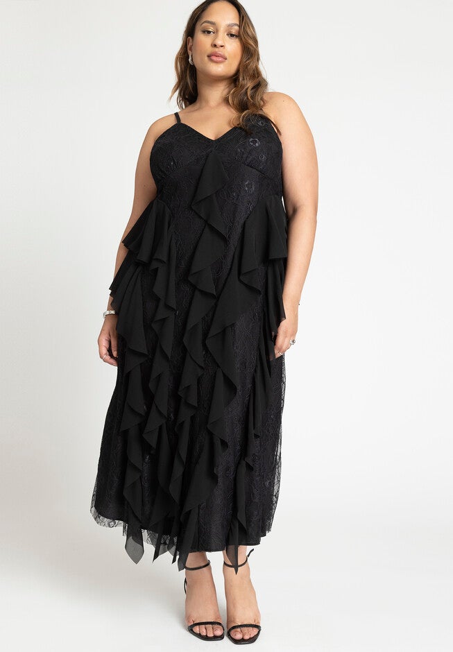 Cascade Lace Slip Dress, , on-hover image number null