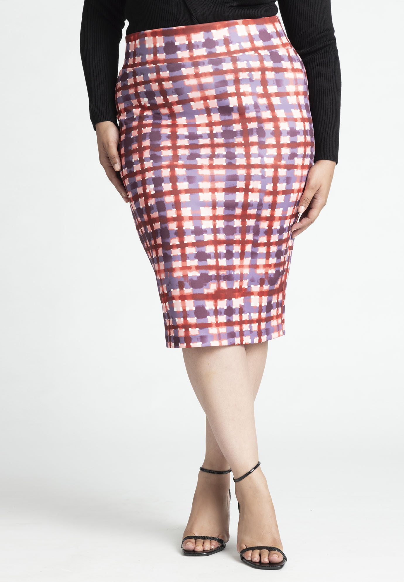 Zara pink plaid sequin skirt online
