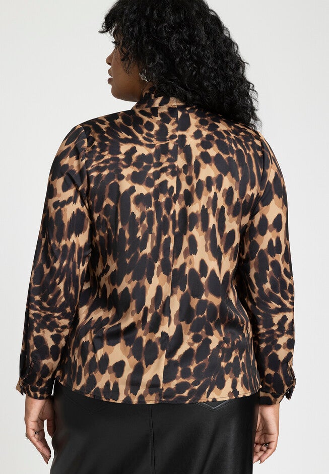 Exaggerated Tie Neck Blouse, , alternate image number null