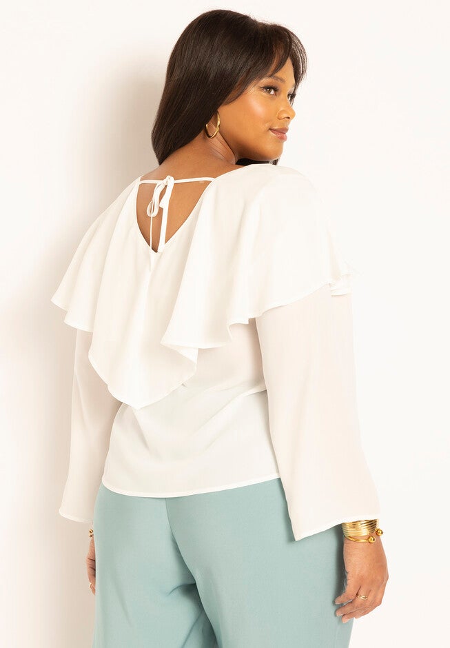 Overlay Cape Blouse, , on-hover image number null
