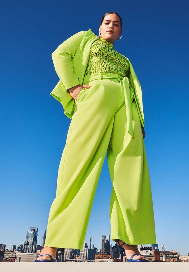 Pleated Tie Waist Wide Leg Trouser, , alternate image number null