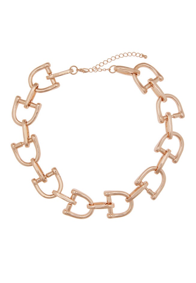 Chunky Horsebit Necklace, GOLD, hi-res image number null