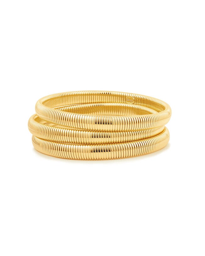 Mini Flex Snake Chain Bracelet Set- Gold, GOLD, hi-res image number null