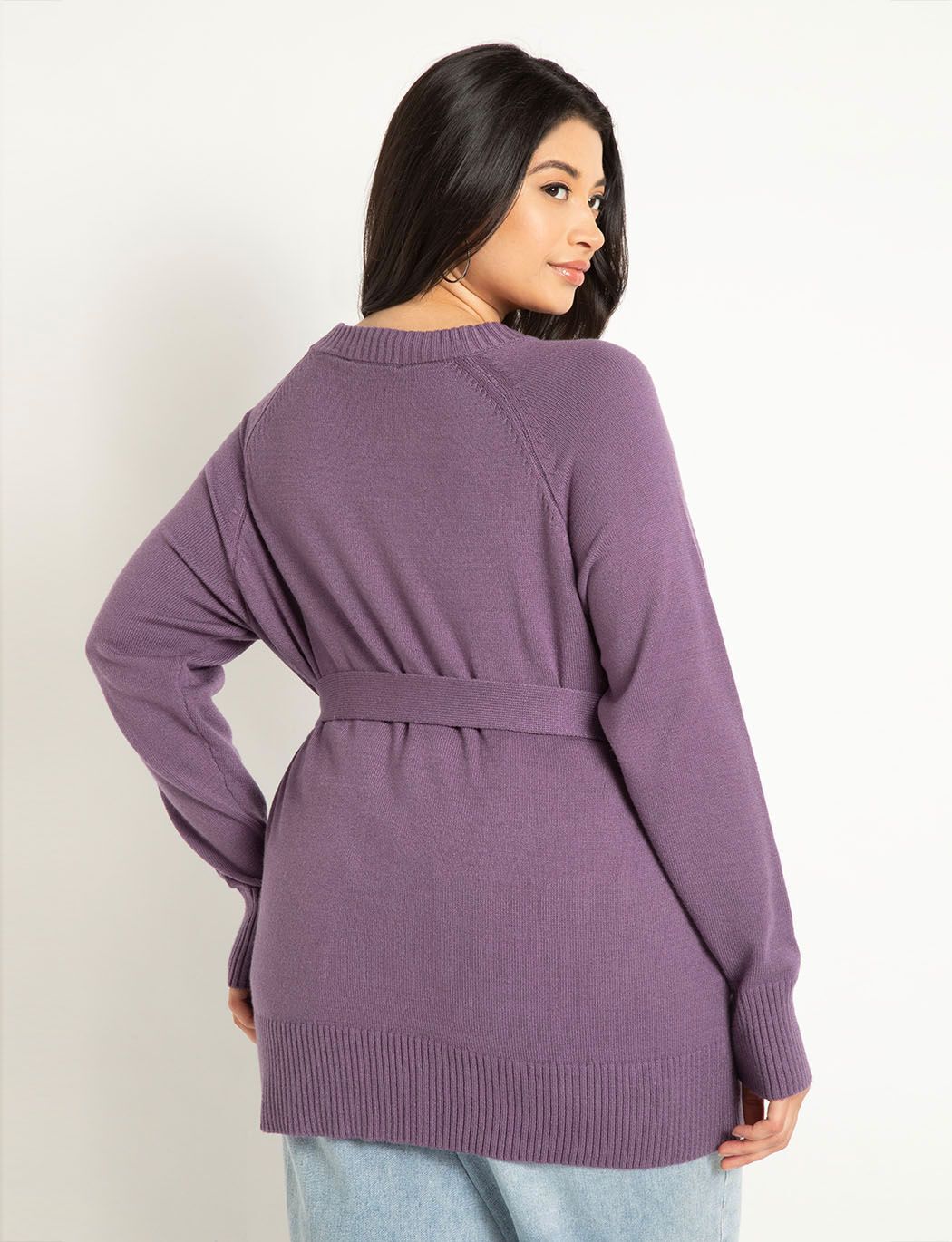 Relaxed Tunic Sweater W Belt Raglan Sleeve 4477804 Eloquii