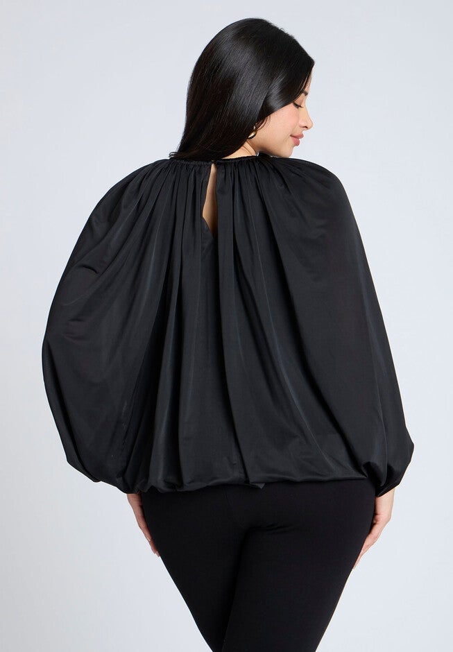 Draped Front Cape Top, BLACK ONYX, alternate image number null