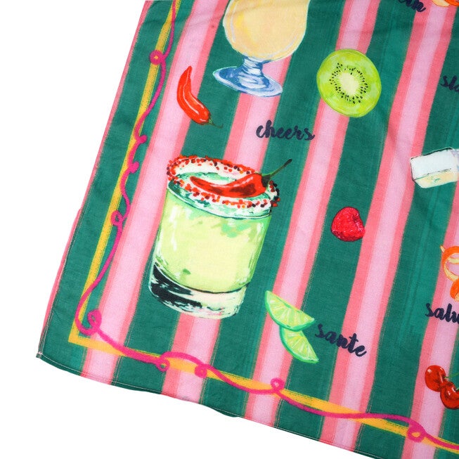 "Cheers" Cocktail Bandana - Dark Green, GREEN, alternate image number 2