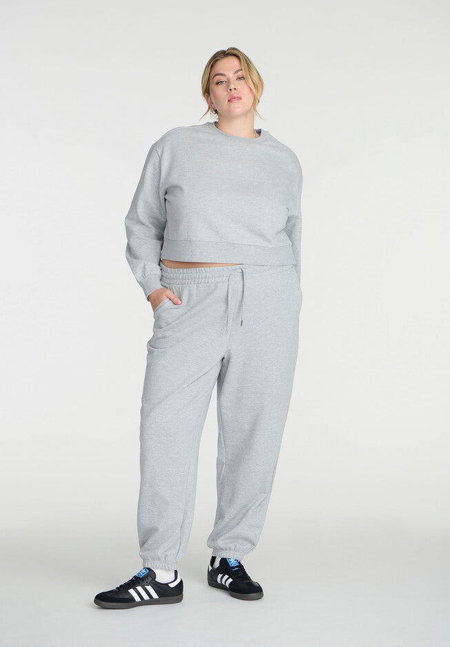 Knit Crew Neck Sweatshirt, HEATHER GREY, hi-res image number null