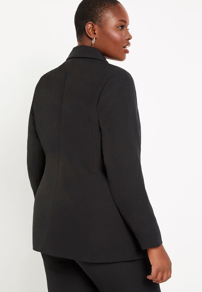 Tie Front Venice Crepe Blazer, , on-hover image number null
