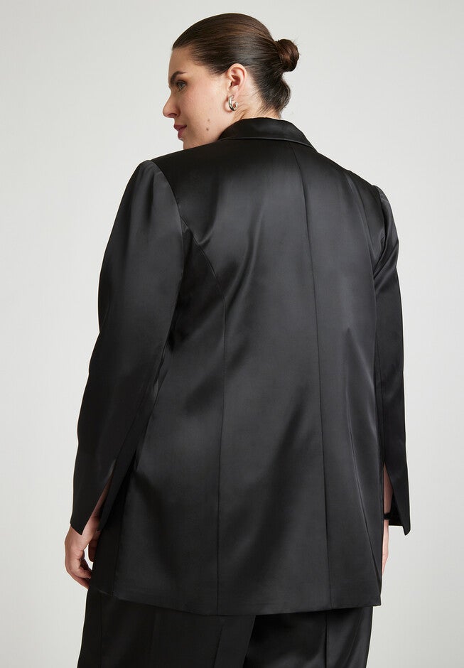 Satin Double Breasted Blazer, , alternate image number null