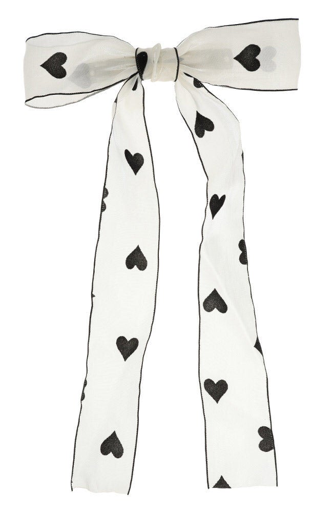 Clarissa Bow Barrette, BLACK WHITE, hi-res image number 0