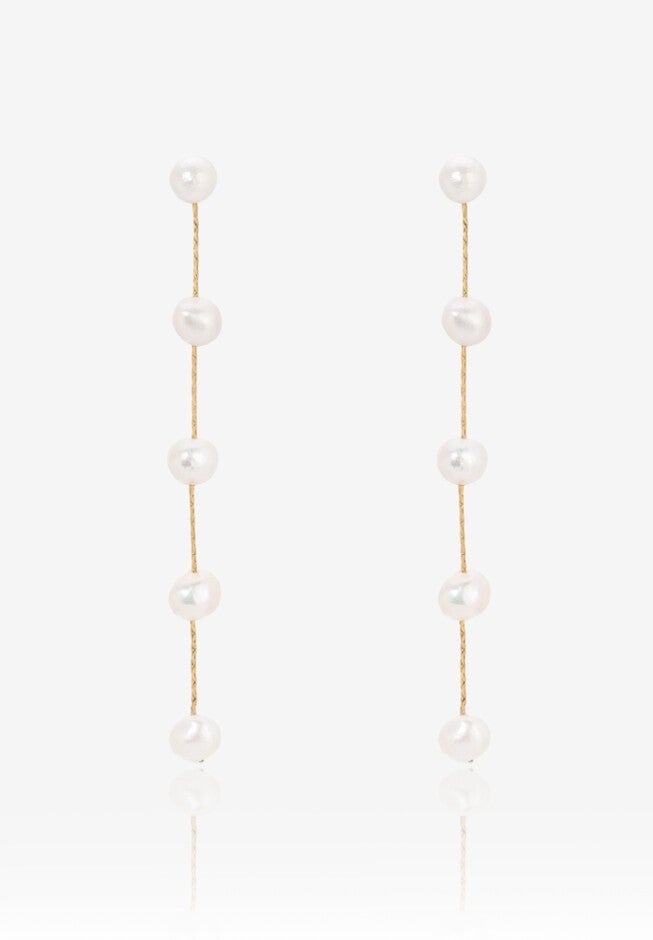 Lucia Pearl Earrings, GOLD, hi-res image number null