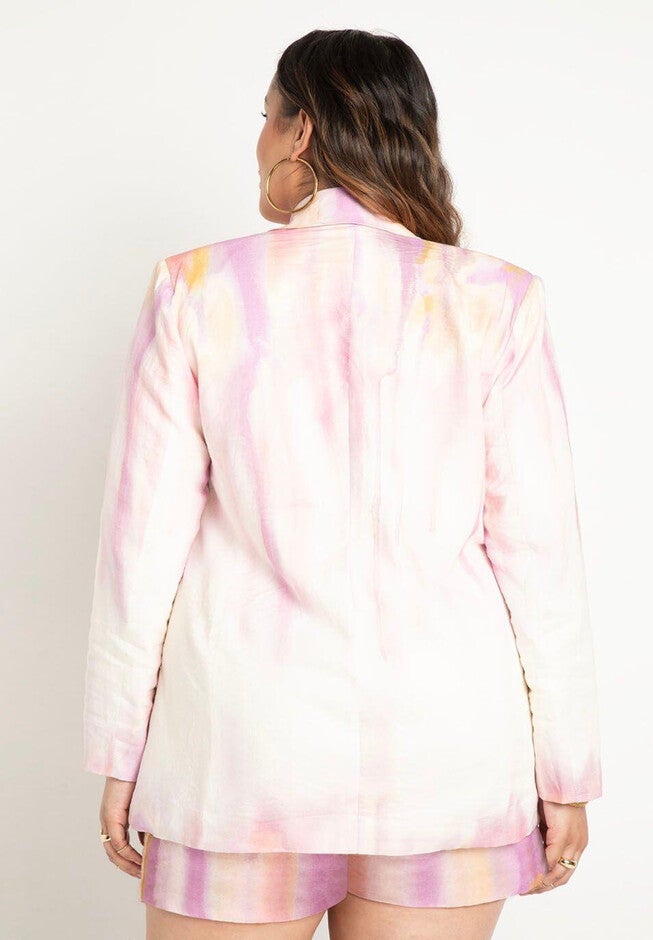 Printed One Button Blazer, , on-hover image number null