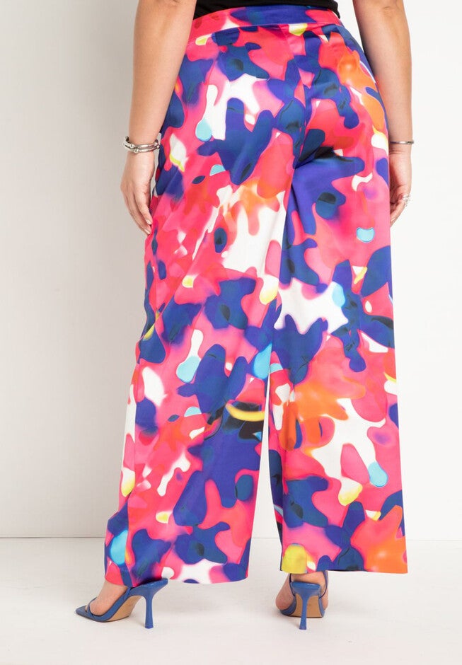 Printed Wide Leg Pant, , alternate image number null