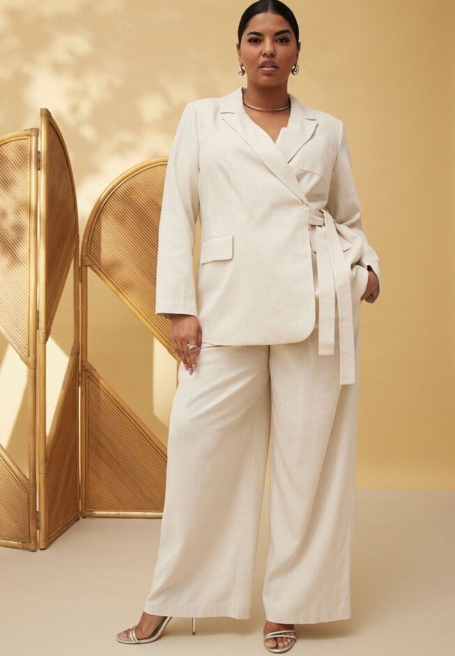 Wide Leg Linen Blend Pant, ANCIENT SCROLL, hi-res image number null