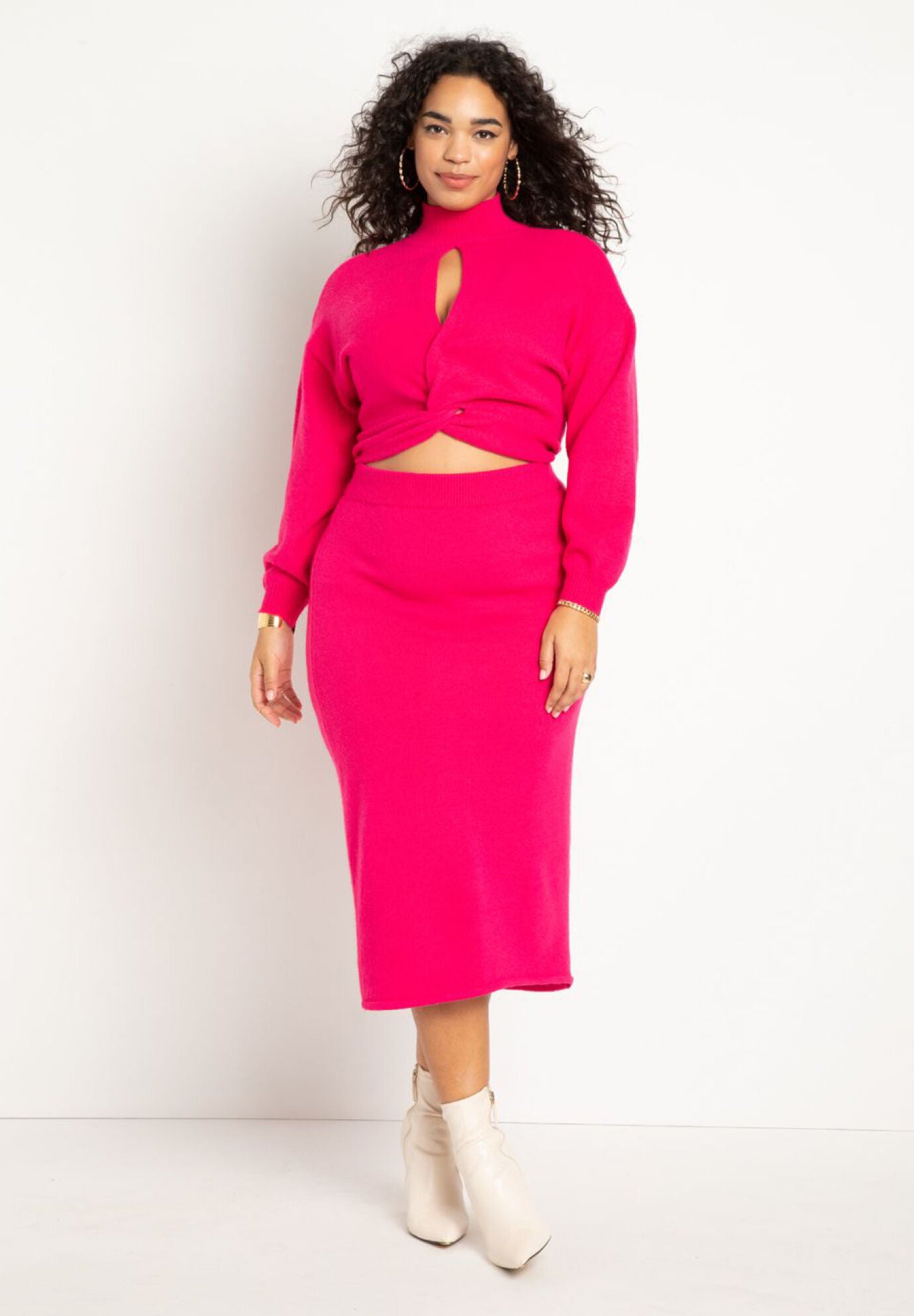 Pink midi skirt size 18 outlet