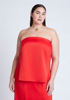 Column Satin Tube Top