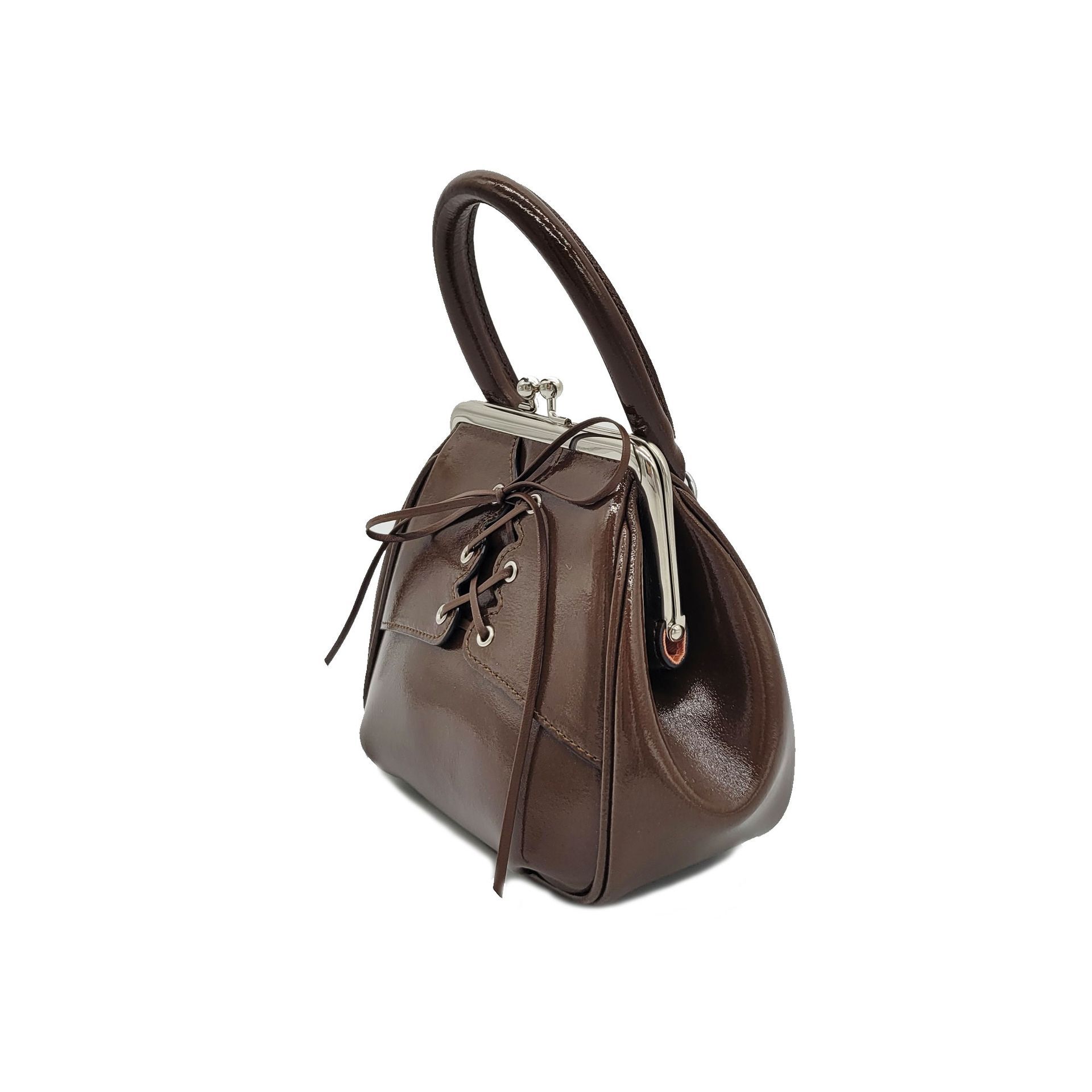 Lace Up Tote Mini Bag, CAMEL BROWN, alternate image number 1