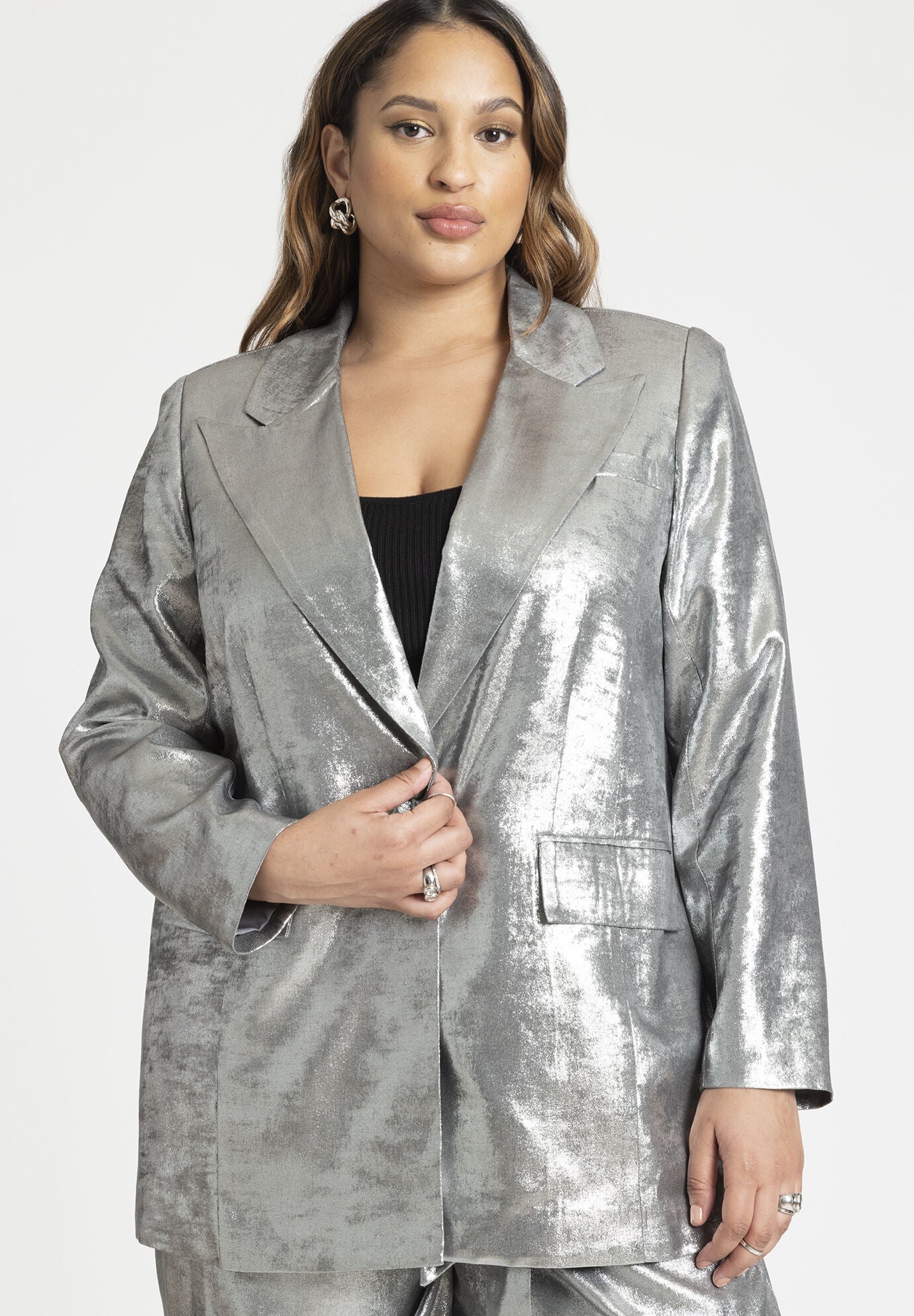 Strong Shoulder Slim Fit Blazer for Women 4477512 Eloquii