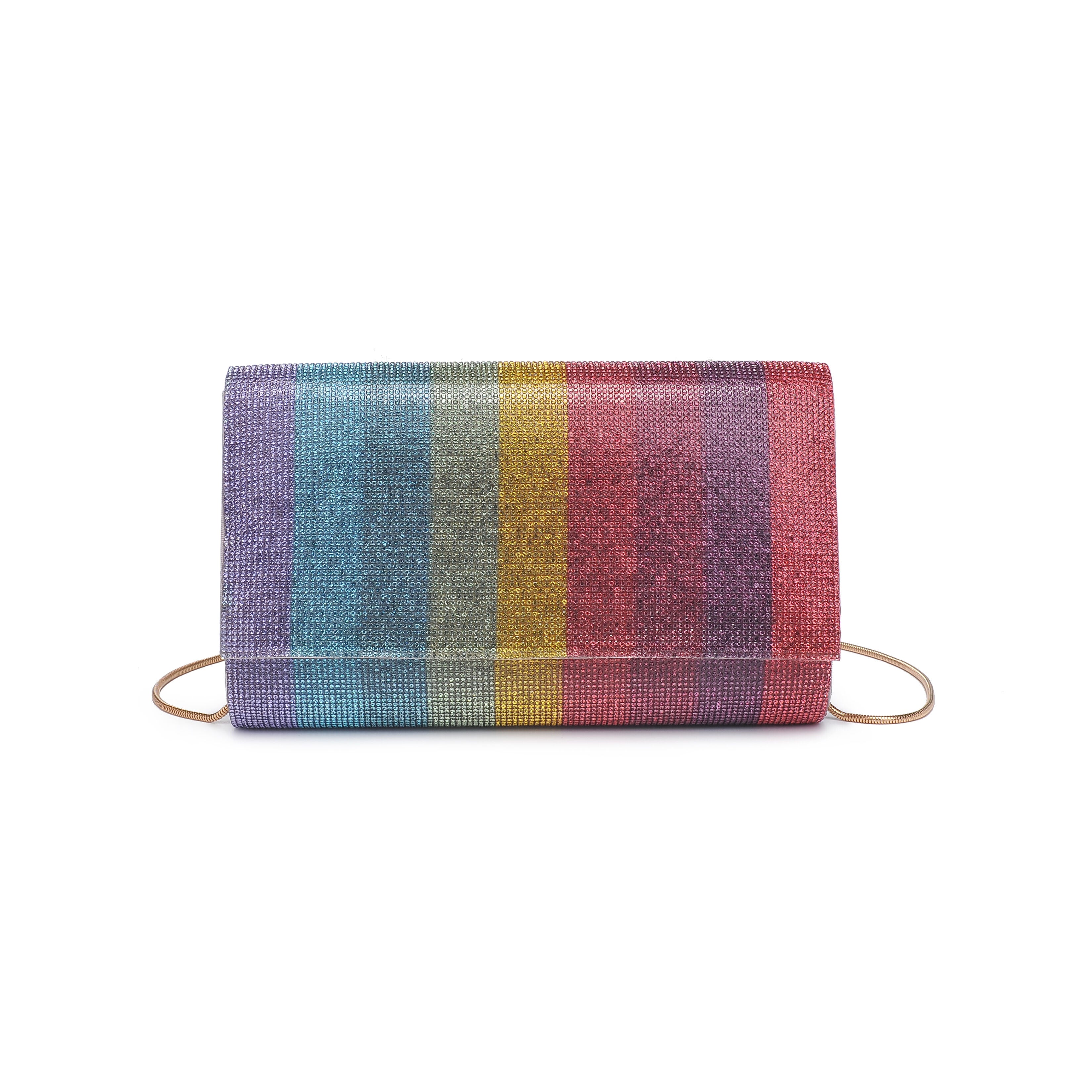 Bowie Rainbow Rhinestone Evening Bag, MULTI, hi-res image number 0
