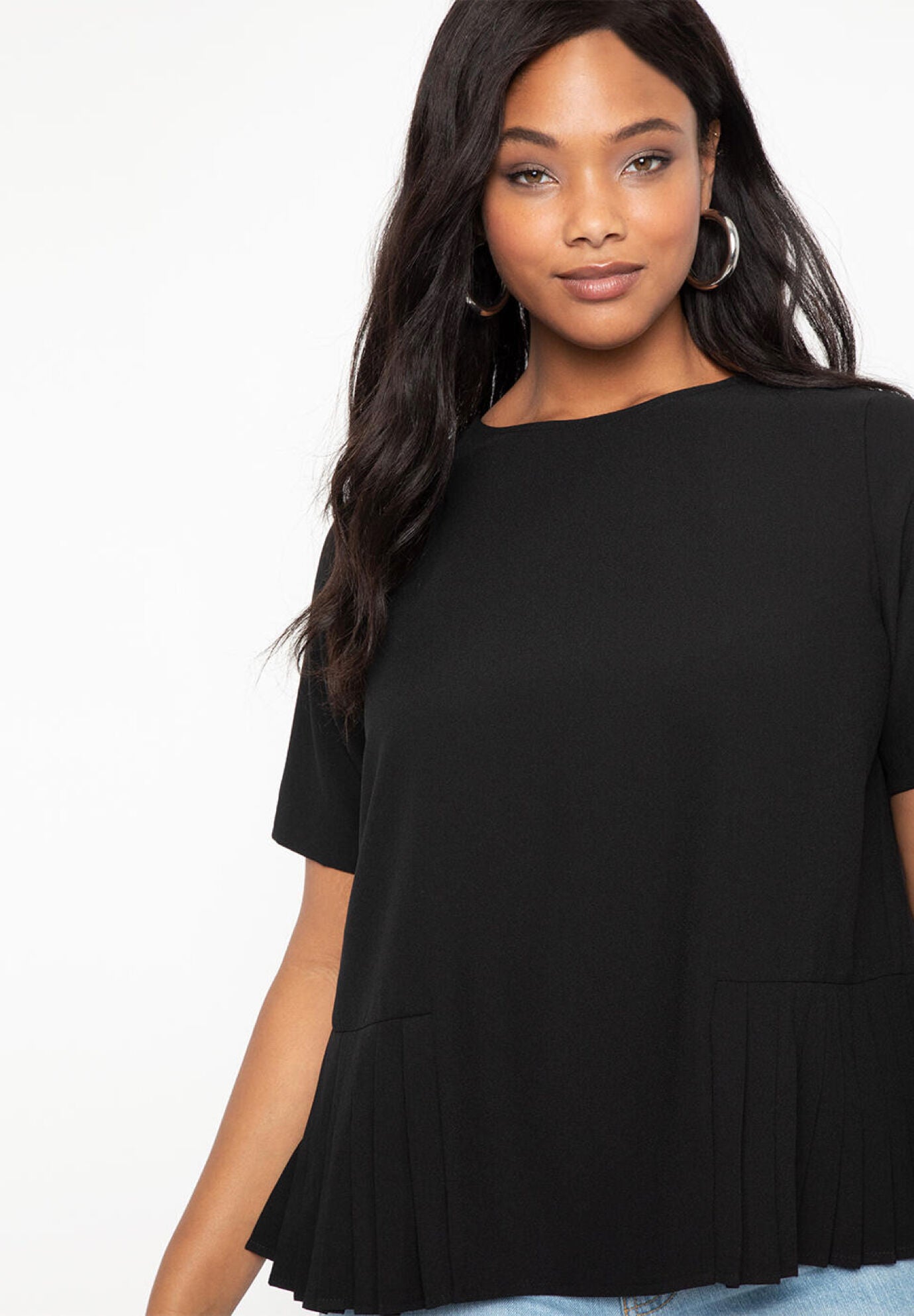 Peplum Sweater Top with Scoop Neck, 4489011 | Eloquii