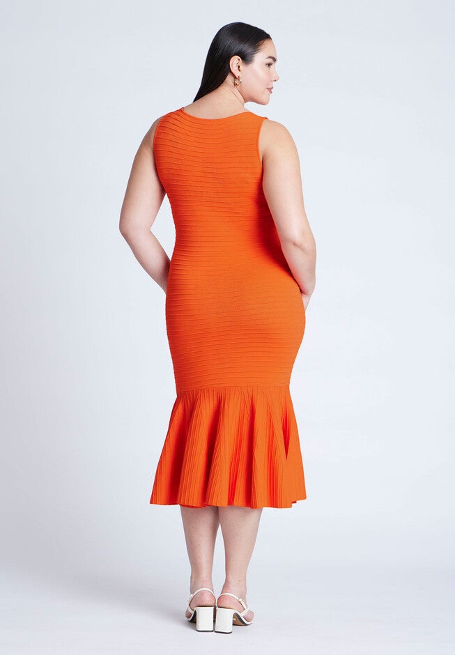 Ruffle Hem Dress, GOLDEN POPPY, alternate image number null