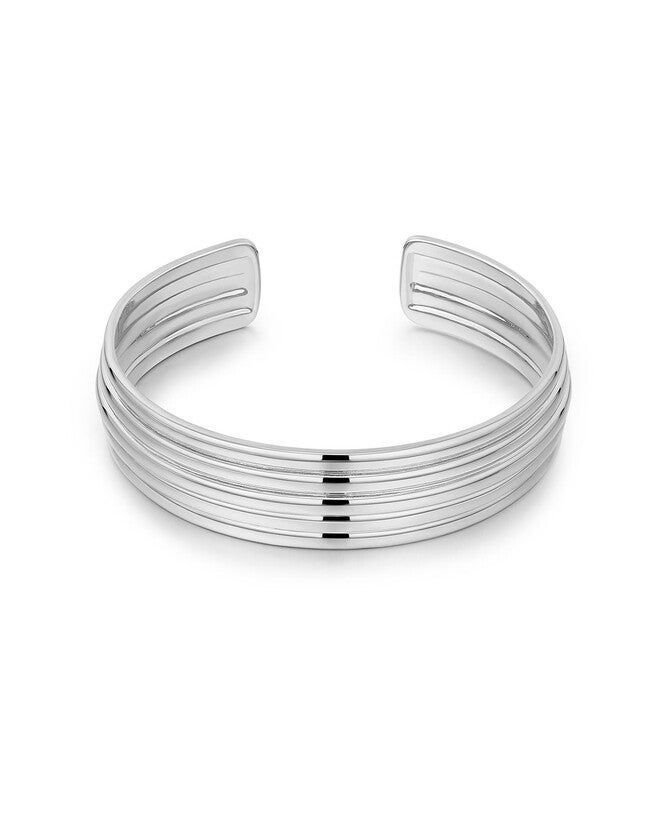 The Ridged Positano Cuff- Silver, SILVER, hi-res image number null