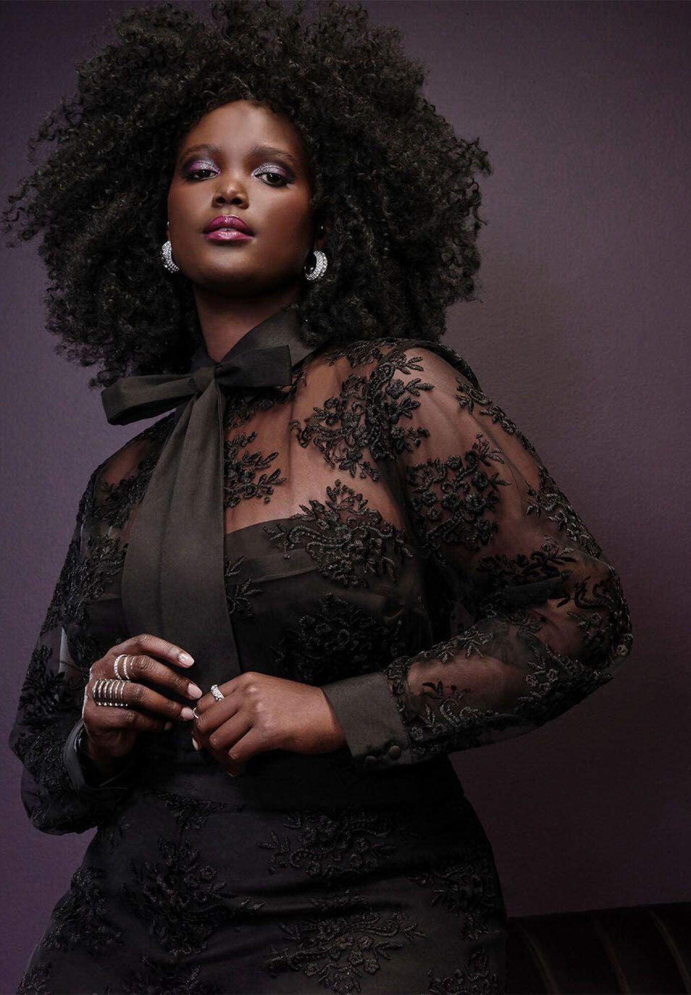 Plus size black sales lace top