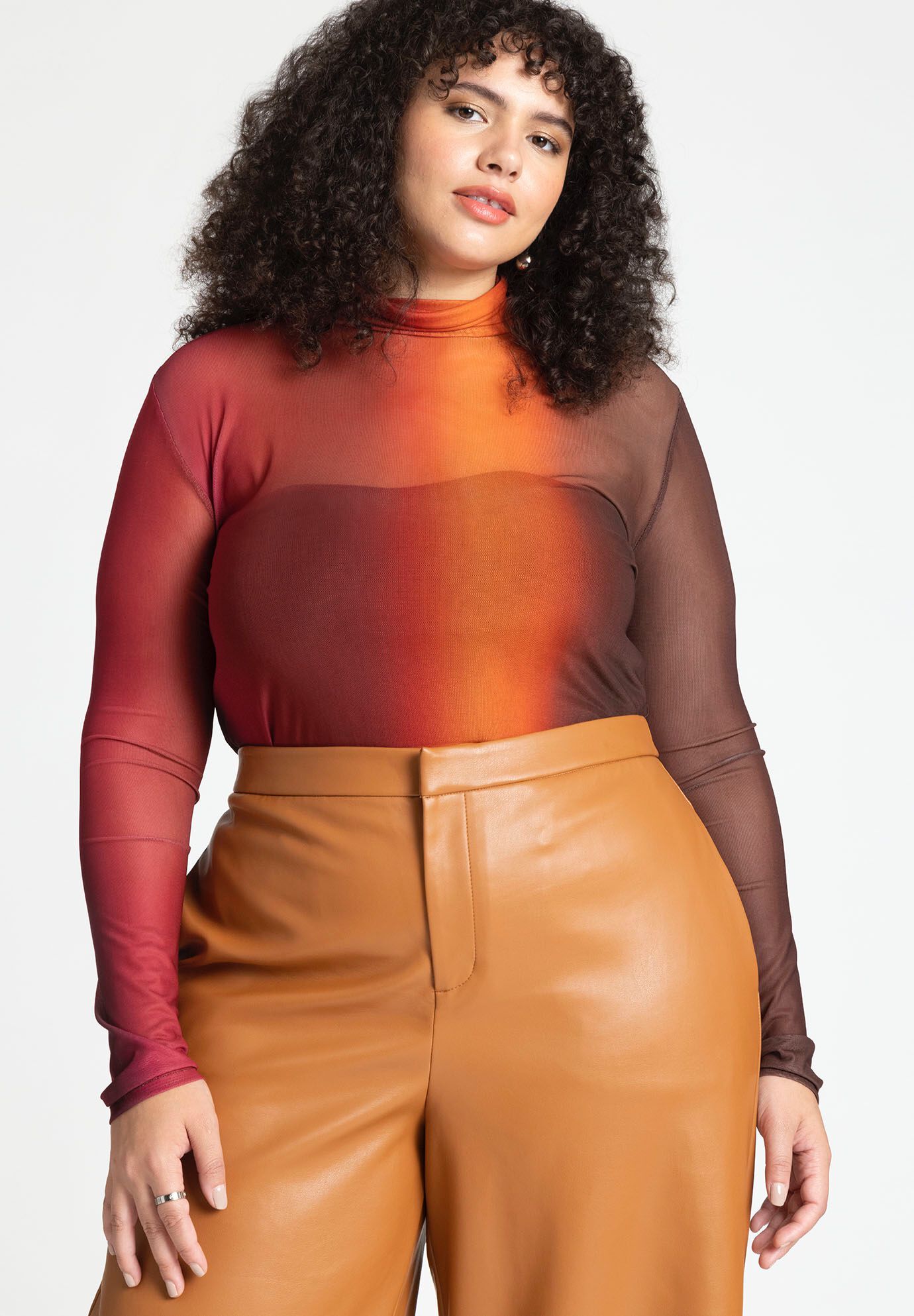 Mesh turtleneck top new arrivals