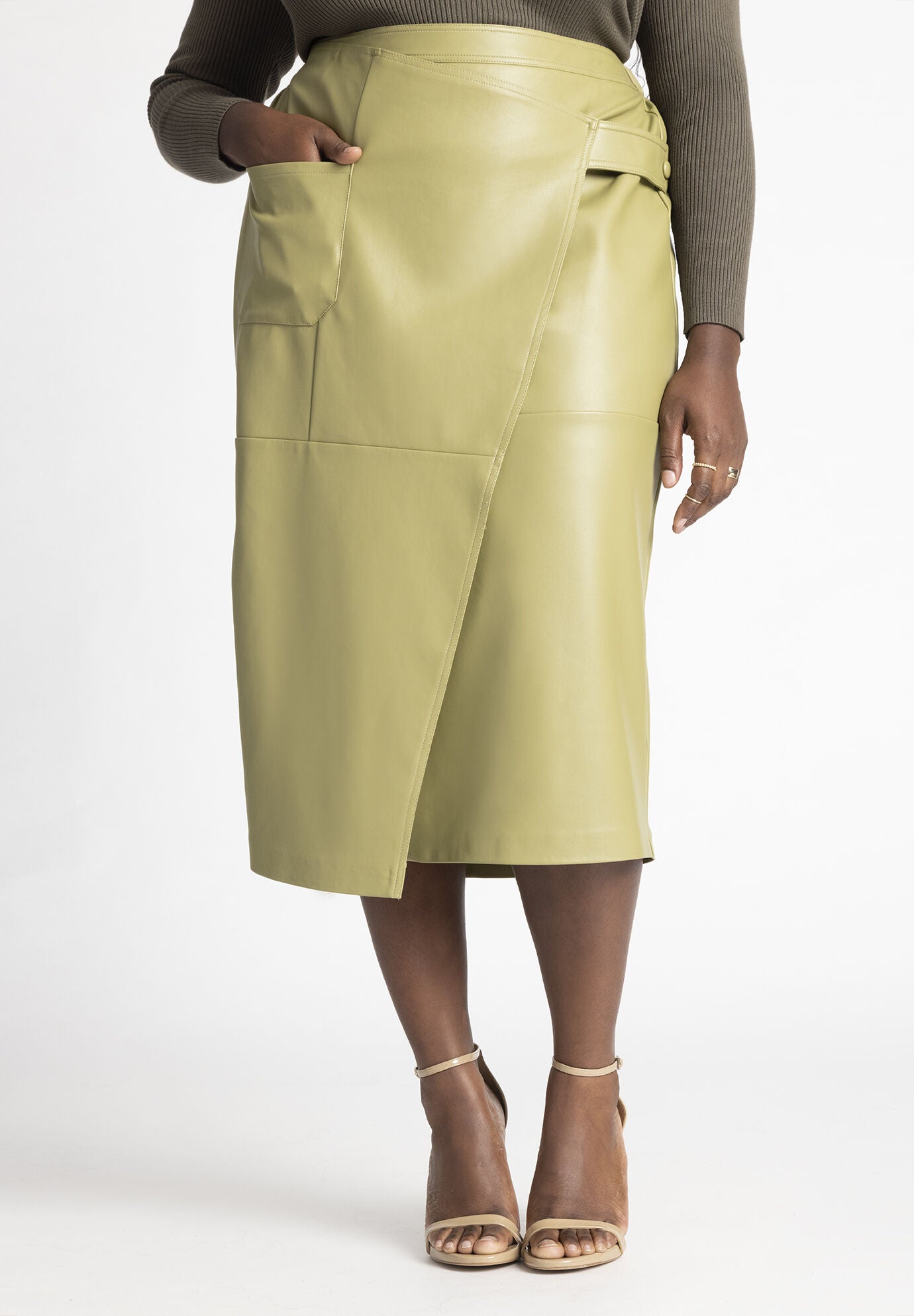 Leather Column Skirt