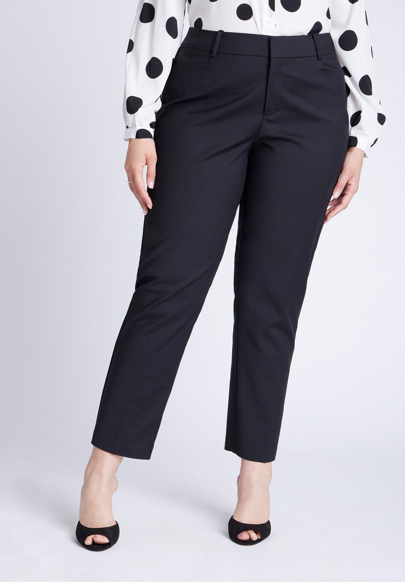 信頼 Tailored, Double-Weave | Pant Ankle Fit Kady Black Eloquii | レディースウェア