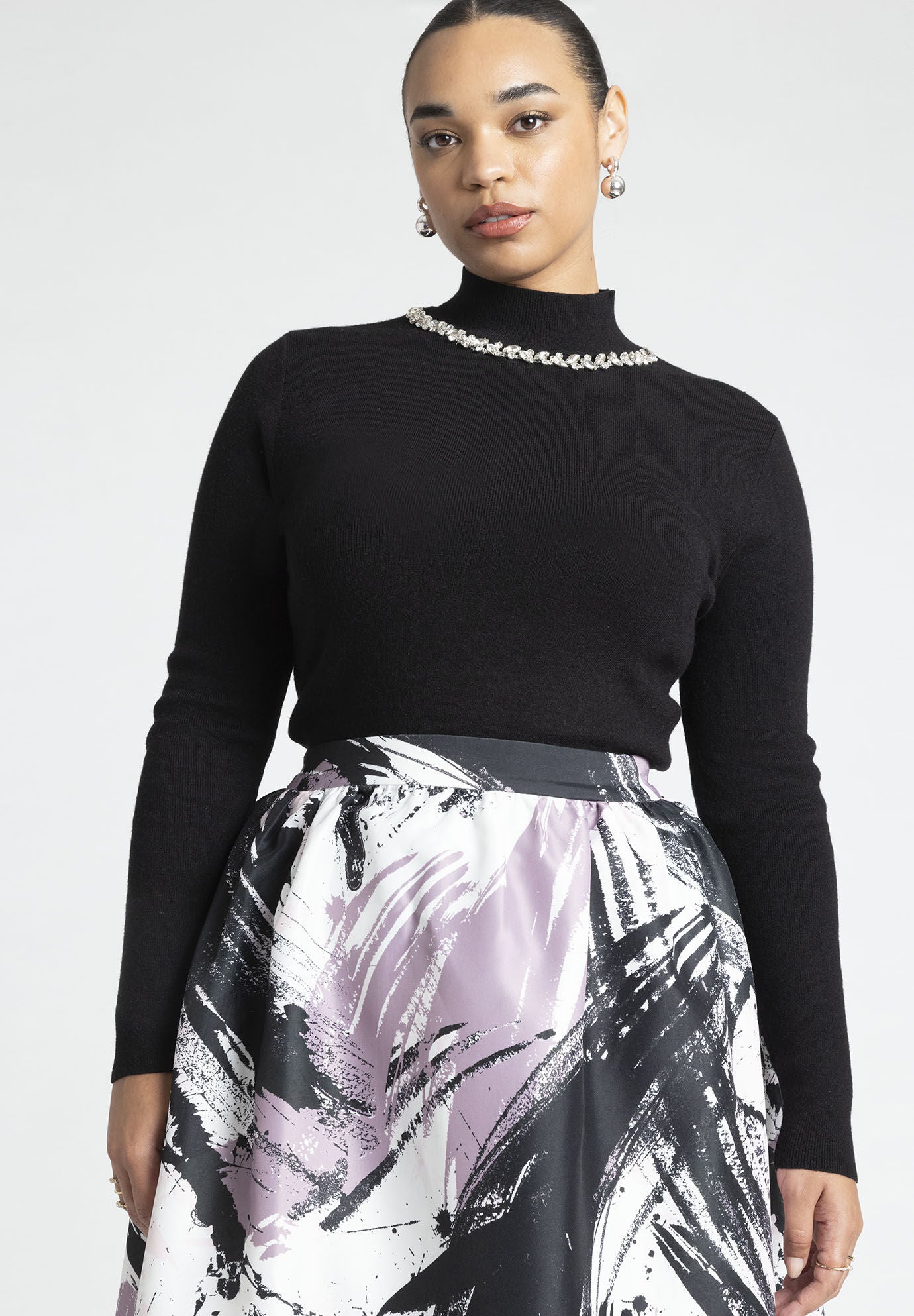 Embellished Neckline Sweater Eloquii