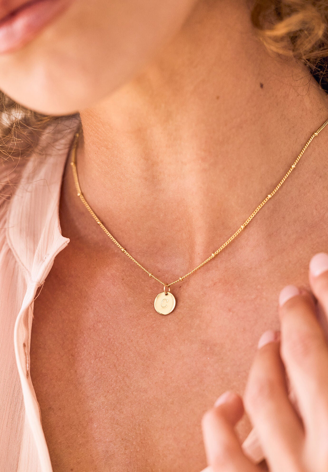 Madeline Gold Initial Pendant, P, alternate image number 2