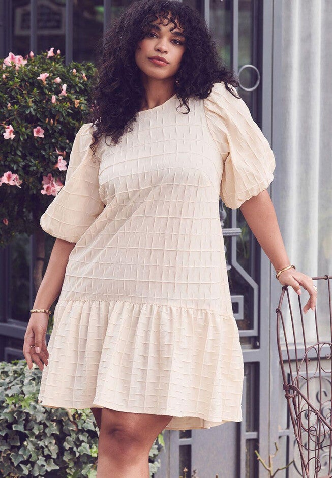 Textured Open Back Dress, , alternate image number null