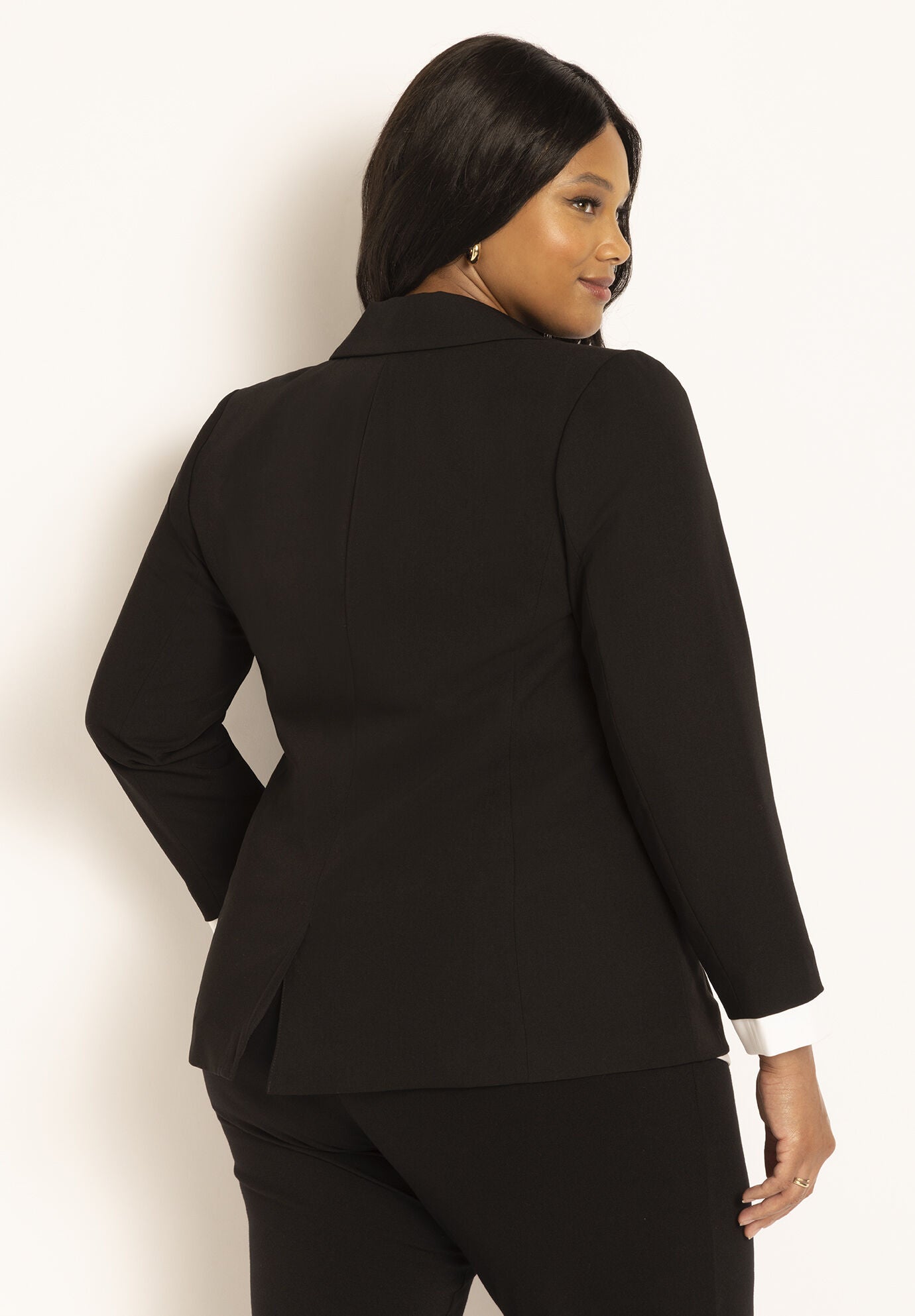 Women's Textured Open Front Blazer with Asymmetrical Hem - Elegant & Casual Style main image 0